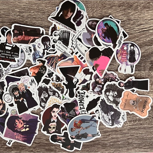 75 ct. “Wednesday” “Addams Family” sticker pack - Picture 2 of 2